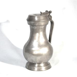Pewter Wine Pitcher - Toulouse, Circa 1700.