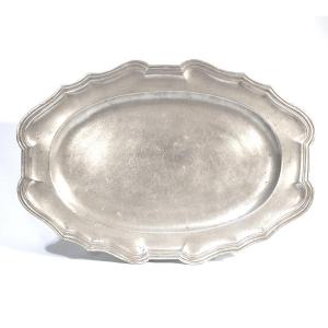 Very Large Pewter Dish - Lyon, 18th Century