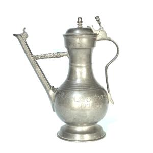 Pewter Ewer "stegkanne" - Bern (switzerland), 18th Century
