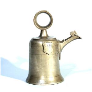 BOUTEILLE À VIN EN ETAIN DITE "GLOCKENKANNE" - ZURICH, XVIII ème s