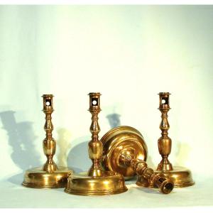 Rare Set Of Four Bronze Torchlights - Spain, Circa 1600