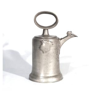 BOUTEILLE À VIN EN ETAIN DITE "GLOCKENKANNE" - ELGG (SUISSE), XVIII ème s