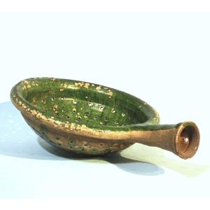 Glazed Earthenware Colander - Manerbe Or Le-pré-d'auge, 18th Century
