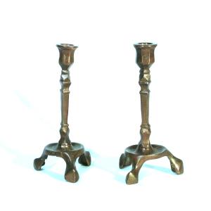 Pair Of Brass Candlesticks - France, Circa 1700