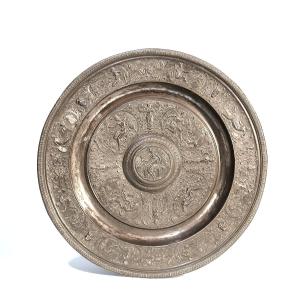 "temperance" Plate - Silver-plated Copper - 19th Century