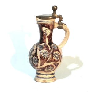Stoneware Pitcher - Westerwald Or Stuttgart, 18th Century