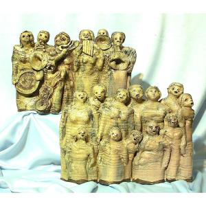 Glazed Clay Sculptures - Choir Members And Musicians