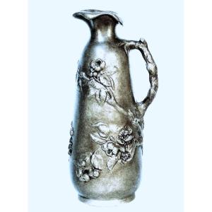 Art Nouveau Pewter Vase By Alexandre Vibert