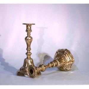 Pair Of Pewter Candlesticks - Bordeaux, 1770–1780