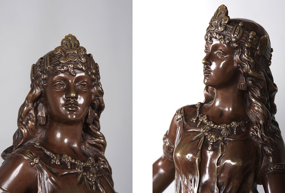 19th Century Orientalist Bronze, 58 Cm, By Charles Octave Levy 1820/1899, “judith”-photo-2