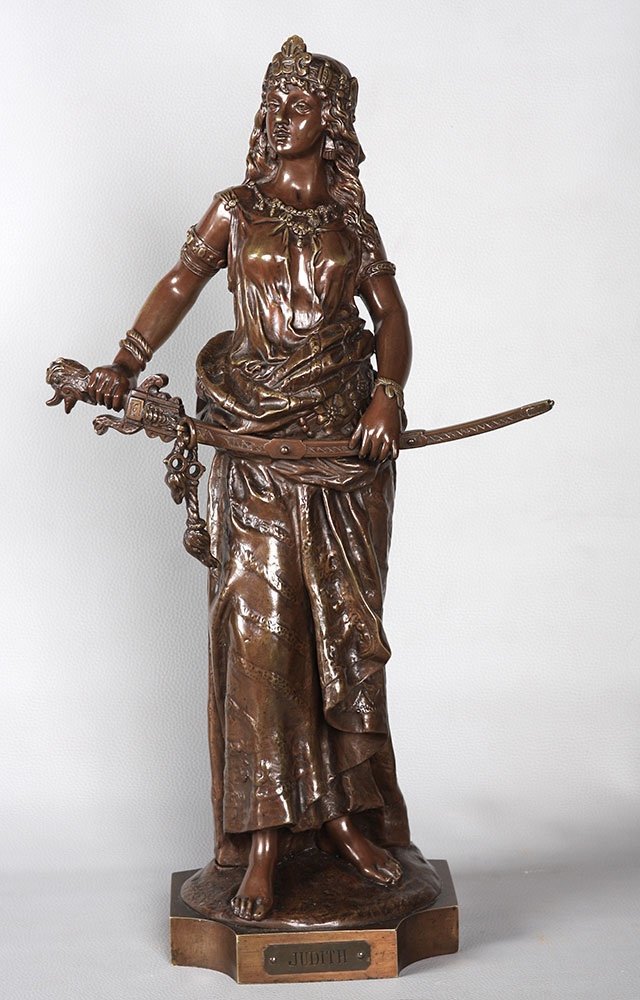 19th Century Orientalist Bronze, 58 Cm, By Charles Octave Levy 1820/1899, “judith”