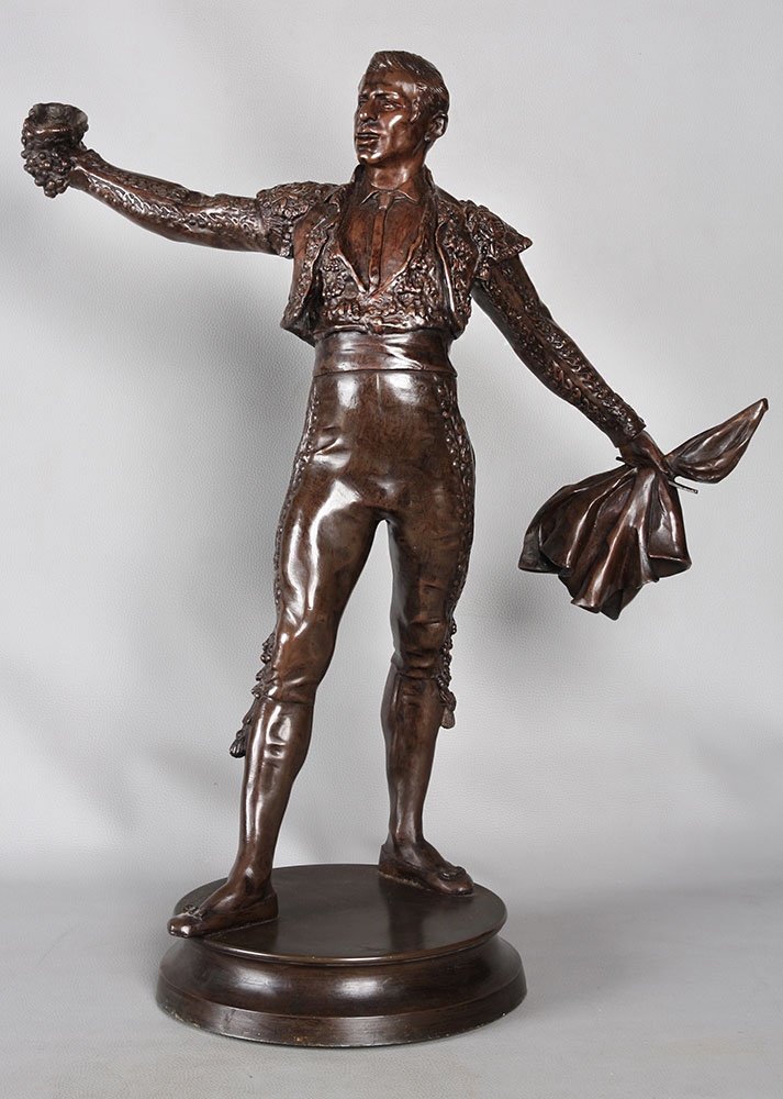 Bronze Taureaumachie, 67 Cm, Circa 1910, By Edmond Desca 1855/1918, Matador, Toreador