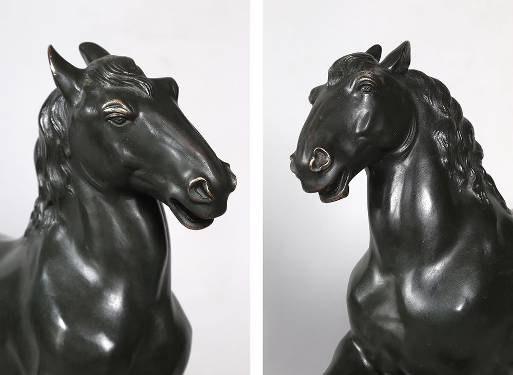 Cheval en Bronze daté de 1917, 53 cm, Karl Trumpf 1891/1959, Le dressage-photo-2