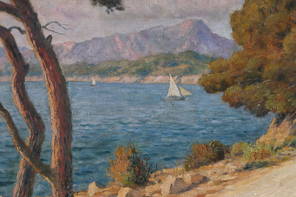 Louis-Lina Bill 1855 / 1936, environs de Toulon, Ecole Française-photo-3