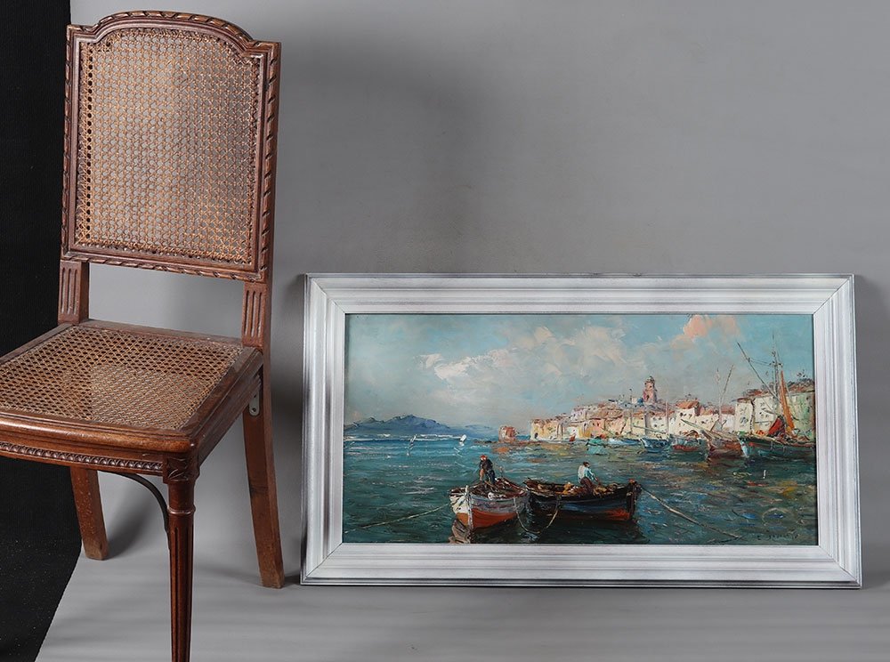 St Tropez, 92 cm, signé : Alain Demarte, vers 1960/70, Ecole Française-photo-2