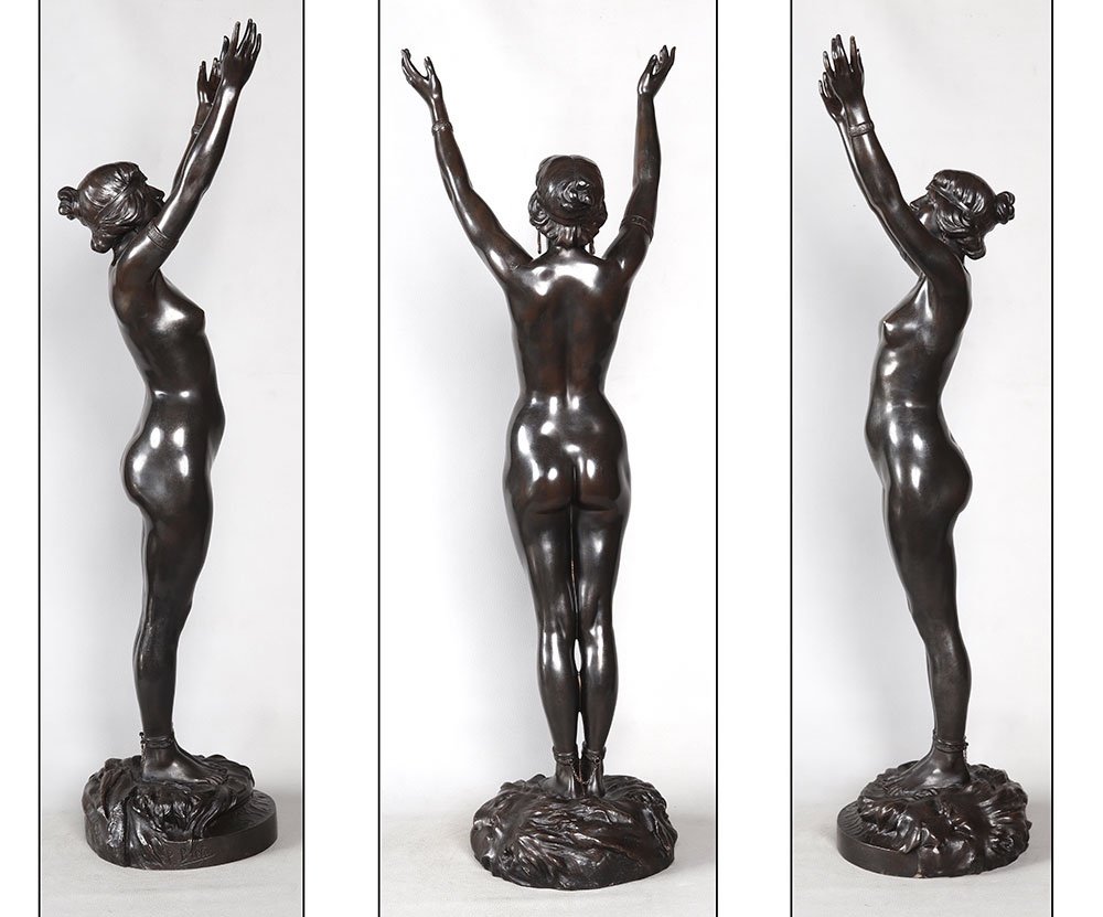 Bronze XIXème, 88 cm, Paul Eugène Breton 1868/1932, Salambo -photo-4