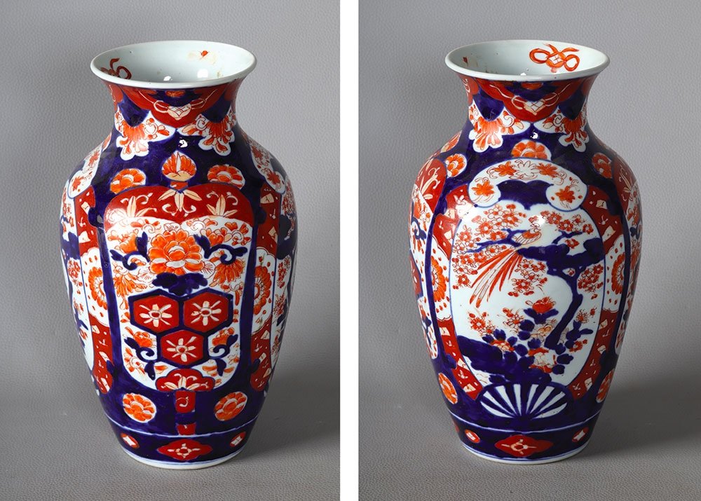 Grand vase en Porcelaine IMARI, XIX ème, 33 cm-photo-2