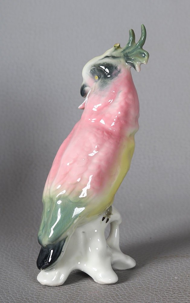 Porcelaine, Perruche, porte un cachet, haut : 13 cm-photo-2