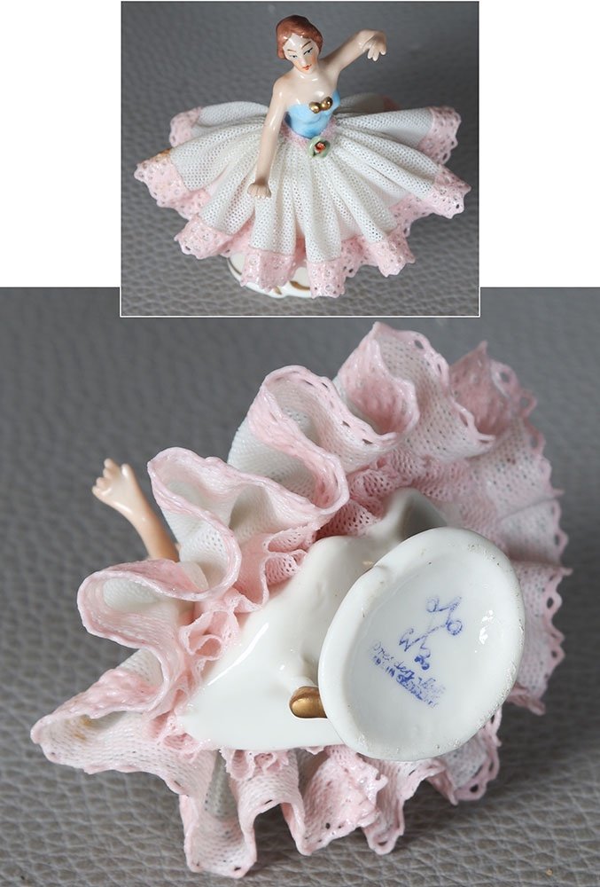 Danseuse Porcelaine, cachet : Dresden - SAXE, hauteur : 10 cm-photo-3
