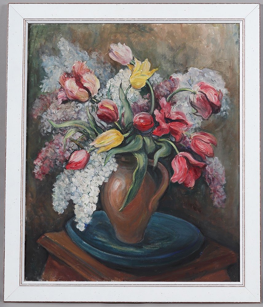 Paul Theodore Schwarz 1907/1993, From 1949, 83 Cm, Bouquets Of Flowers, Still Life 