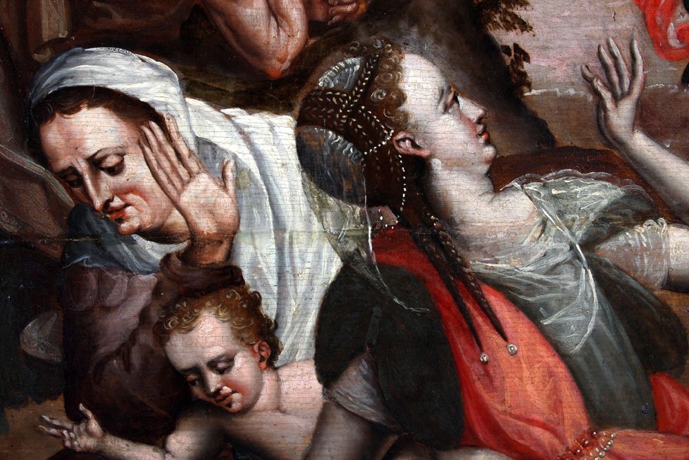 Flemish School 16th Century, 130 Cm, Workshop Of The Prodigal Son Master 1530/1580, Red Sea Passage-photo-4