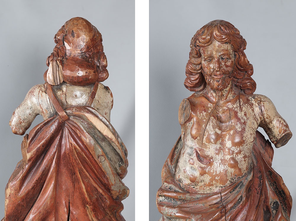 Christ du XVII ème, 88 cm, en bois massif, polychrome-photo-3