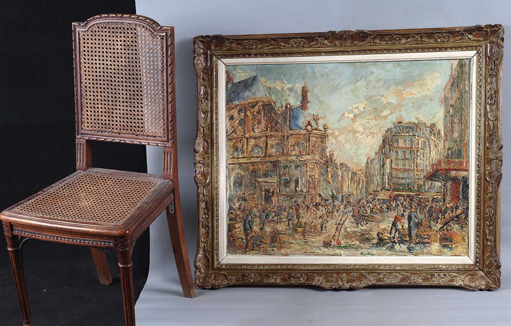 Fernand LAVAL 1886 /1966, Paris, daté de 1951, Les Halles, église Saint Eustache