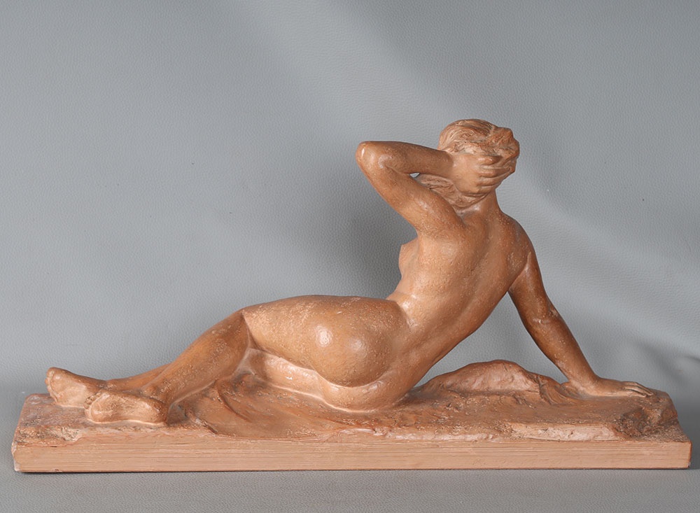 Art Deco Terracotta, By Henri Bargas, Female Nude-photo-3