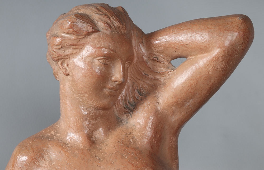 Art Deco Terracotta, By Henri Bargas, Female Nude-photo-4
