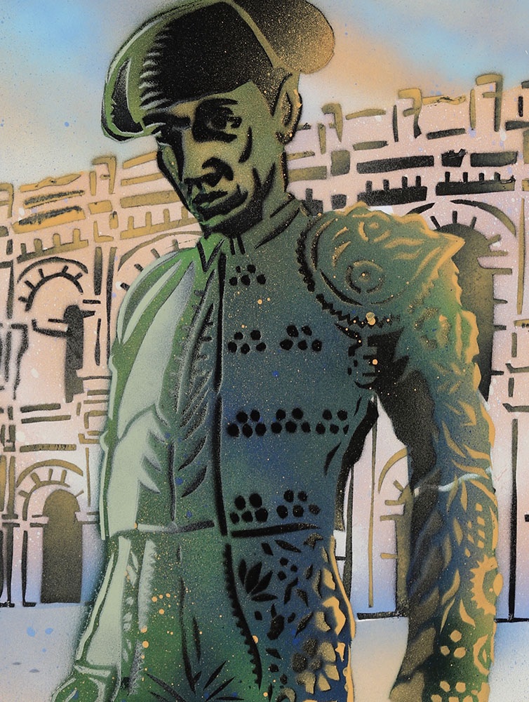 The Arena Of Nîmes, Acrylic, Signed: Yocat, French School, Toreador -photo-2