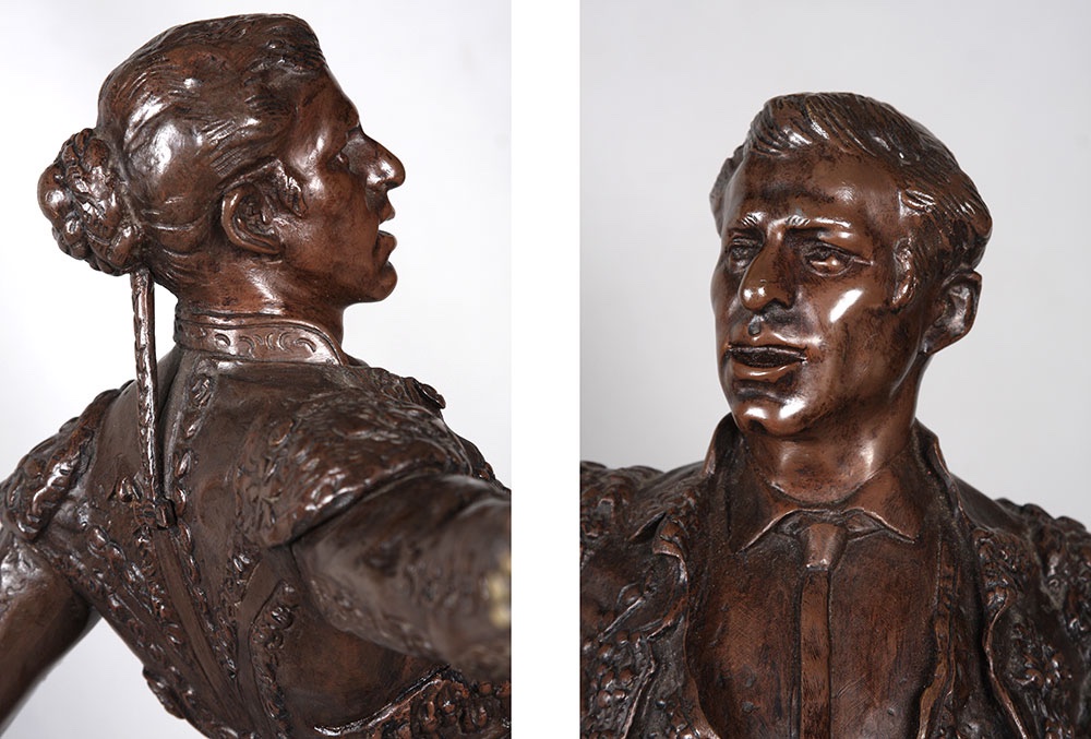 Bronze Tauromachie, 67 cm, vers 1910, de Edmond DESCA 1855/1918, Matador, Toréador-photo-3