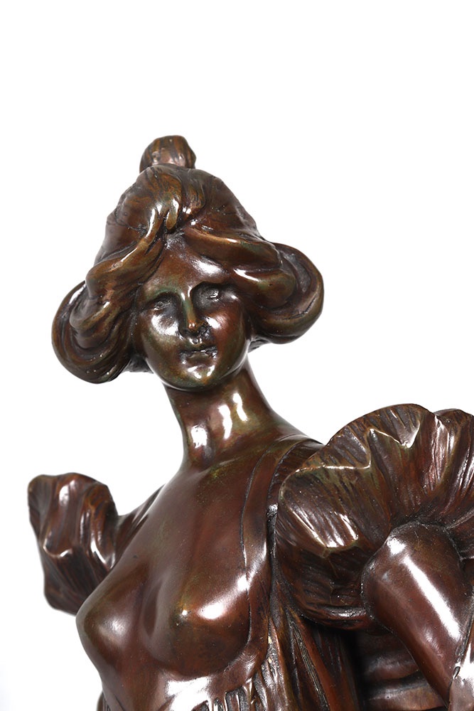 Bronze XIX ème,  51 cm, Jean Gautherin 1840/1890, Jeune femme aux seins nus-photo-2