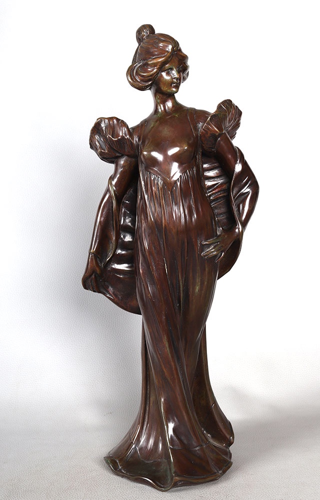 Bronze XIX ème,  51 cm, Jean Gautherin 1840/1890, Jeune femme aux seins nus