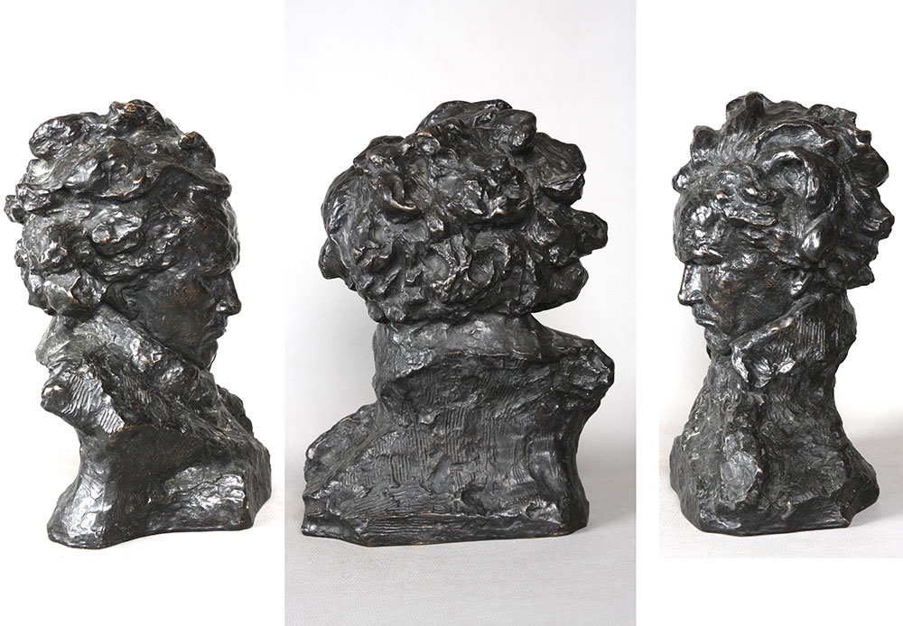 Grand bronze début XX ème, Beethoven d’après Ugo CIPRIANI 1887/1960-photo-4