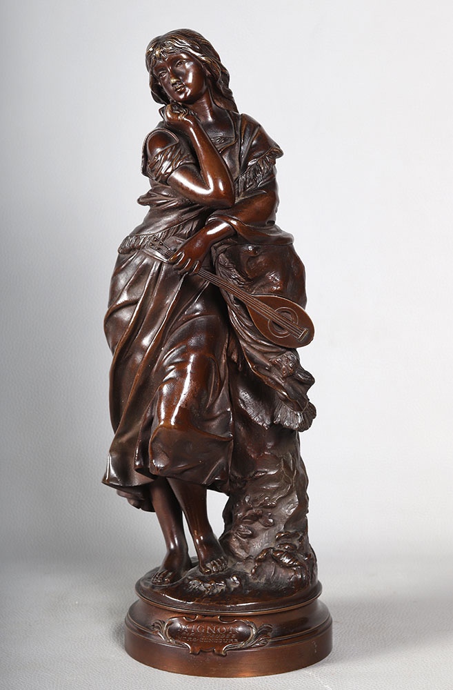 19th Century Bronze, By Adrien Gaudez 1845/1902, "mignon" Heroine Of Opéra Comique