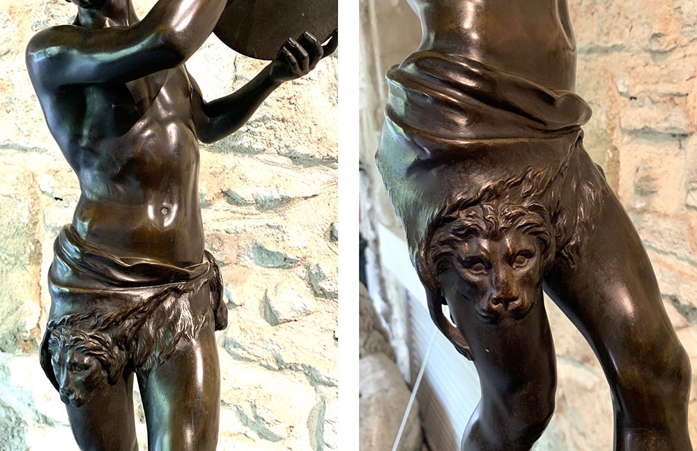 Grand Bronze XIX ème, 72 cm, Jean Jules SAMSON 1823/1902, Le danseur Romain-photo-3
