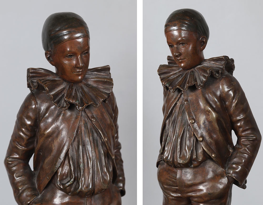 Jean Garnier 1853/1910, Bronze 19th Century, 43 Cm, Pierrot-photo-2