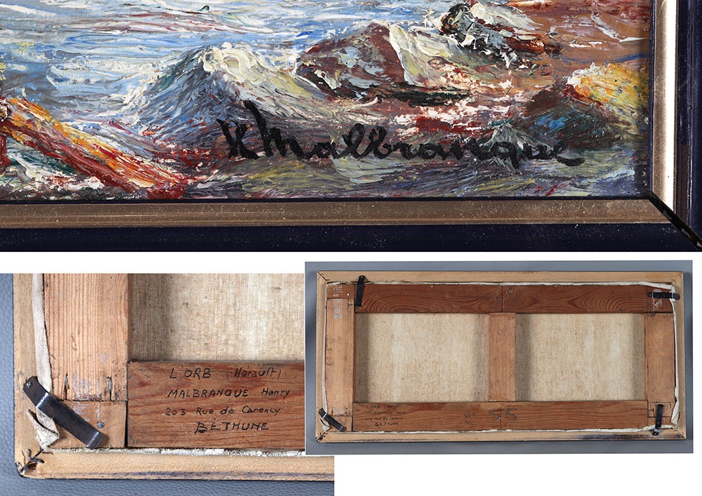 Marine, 64 Cm, Signed: Henry Malbranche, The Banks Of The Orb, Hérault, South France-photo-3