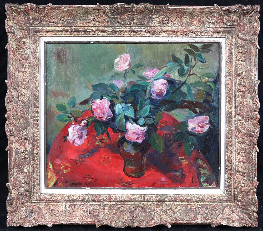 Robert FRANCOLIN 1899/1974, Bouquet de roses