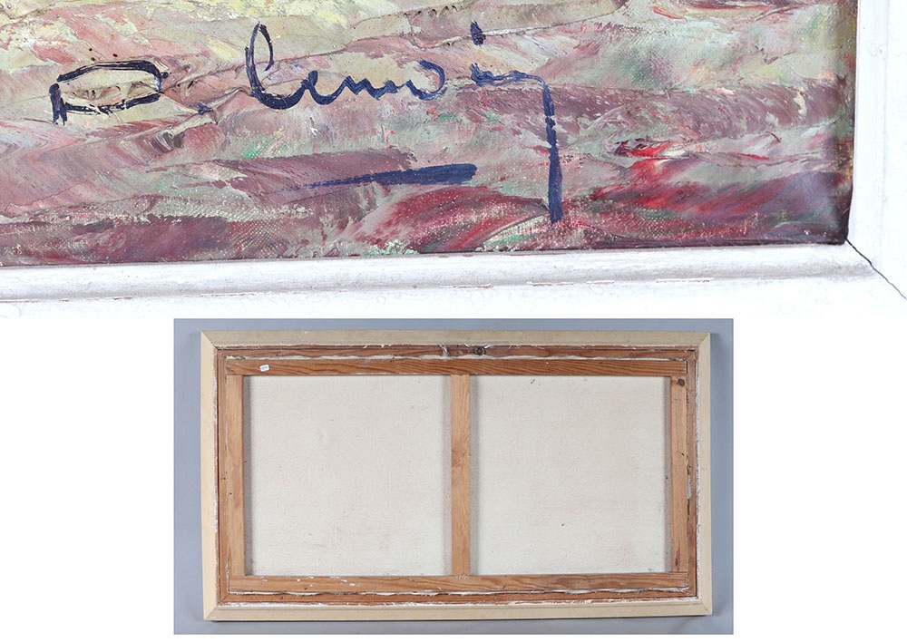 La Côte d’Azur, 115 cm, signé : Pierre LEMOINE, vers 1950/60, l’Esterel, Sud France, marine.-photo-3