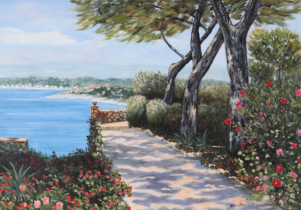 La Côte d’Azur, la Provence, signé Jean DROUILLET, Ecole Française-photo-2