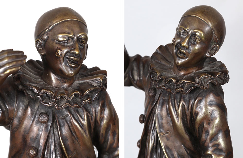 Emile ENGLER, Bronze fin XIX ème, 37 cm, Pierrot à la mouche-photo-2