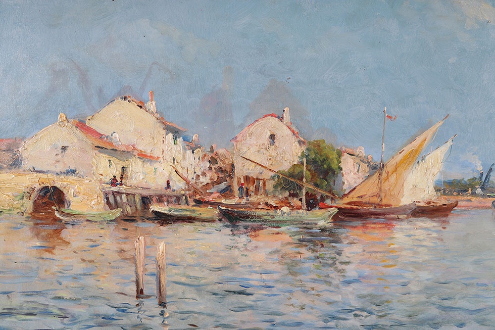 Henry MALFROY, vue de Martigues, 117 cm, Méditerranée -photo-2