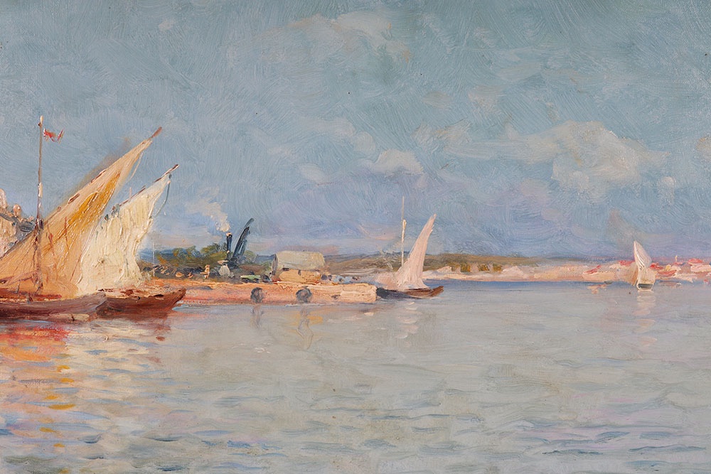 Henry MALFROY, vue de Martigues, 117 cm, Méditerranée -photo-3