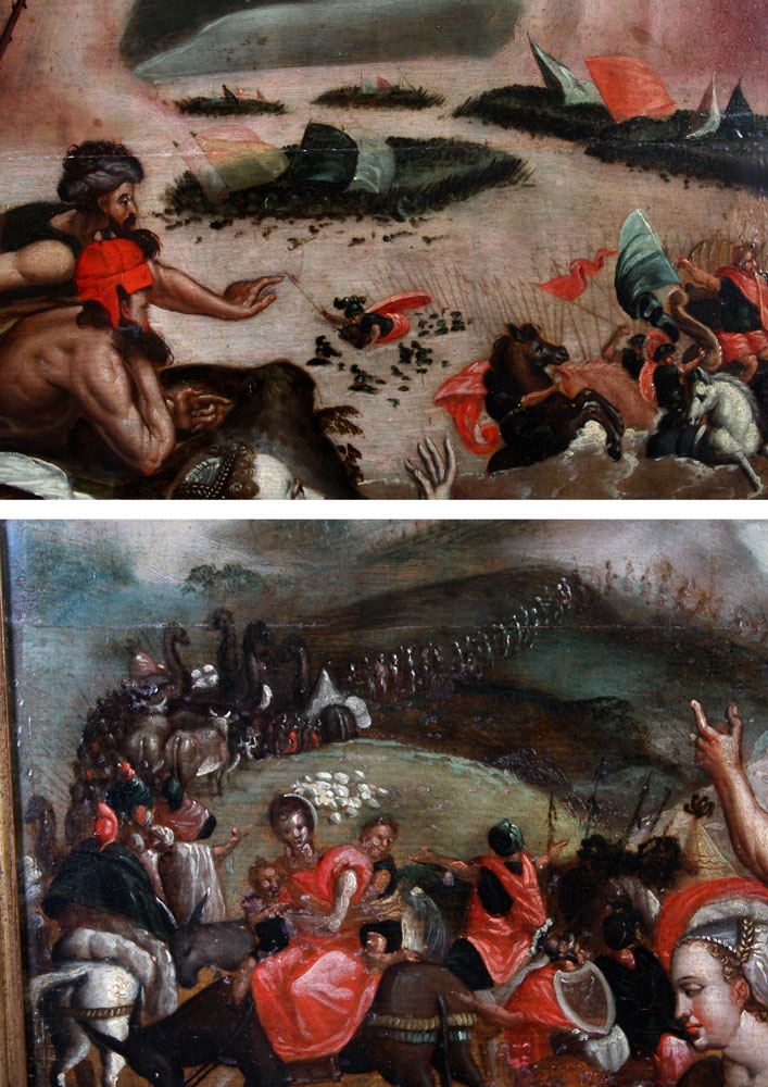 Flemish School, 16th Century, 130cm, Workshop Of Master Prodigal Son 1530/1580, Red Sea Passage-photo-3