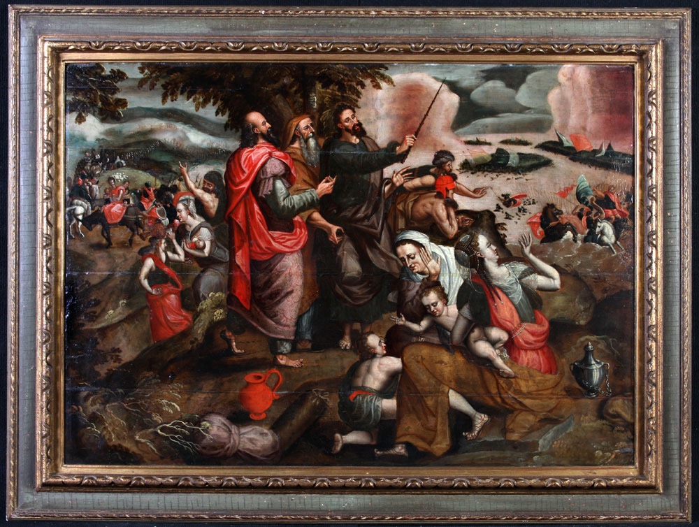 Flemish School, 16th Century, 130cm, Workshop Of Master Prodigal Son 1530/1580, Red Sea Passage
