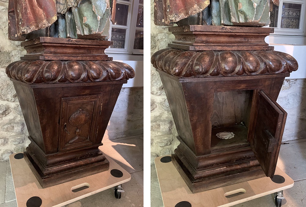 17th-century Sculpture, 195cm, Of Pope Saint Sixtus Ii, In Polychrome Wood, With Glass Eyes -photo-1