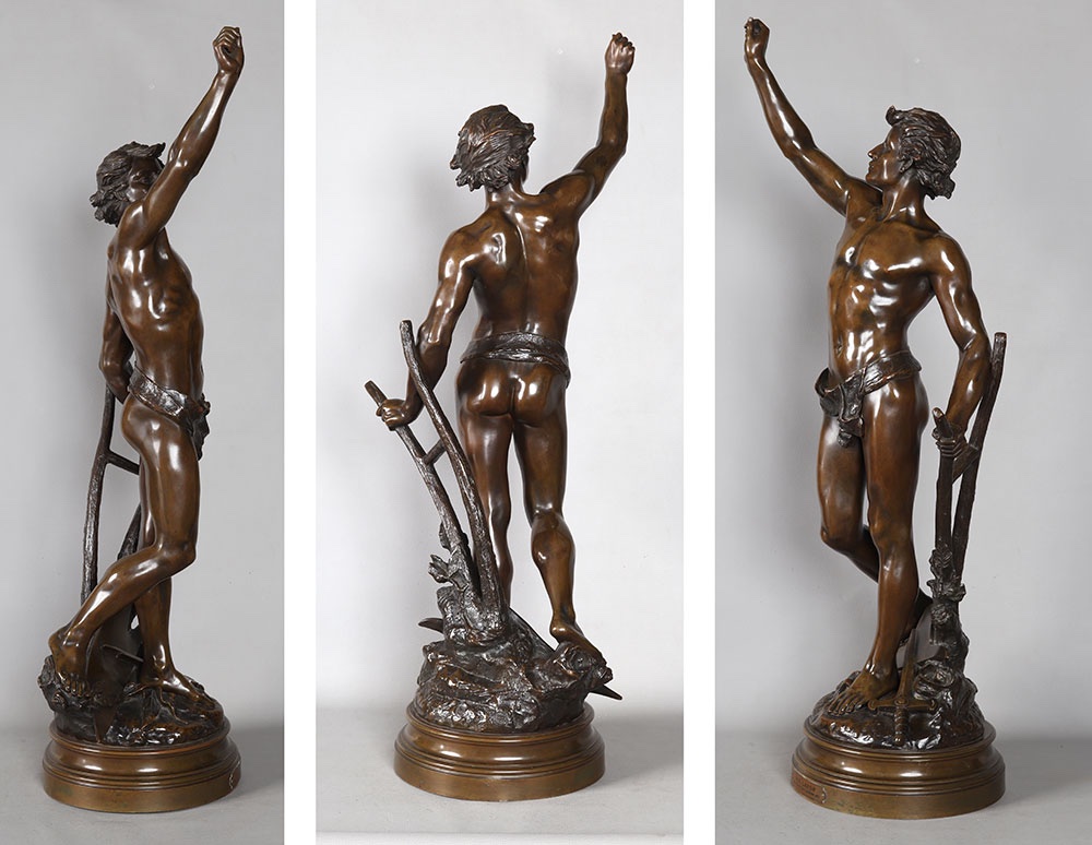 Edouard DROUOT, 100 cm, Bronze fin XIX ème, Pax Labror   -photo-3