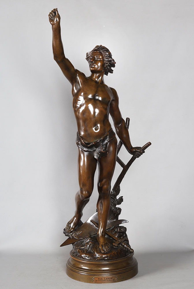 Edouard DROUOT, 100 cm, Bronze fin XIX ème, Pax Labror   