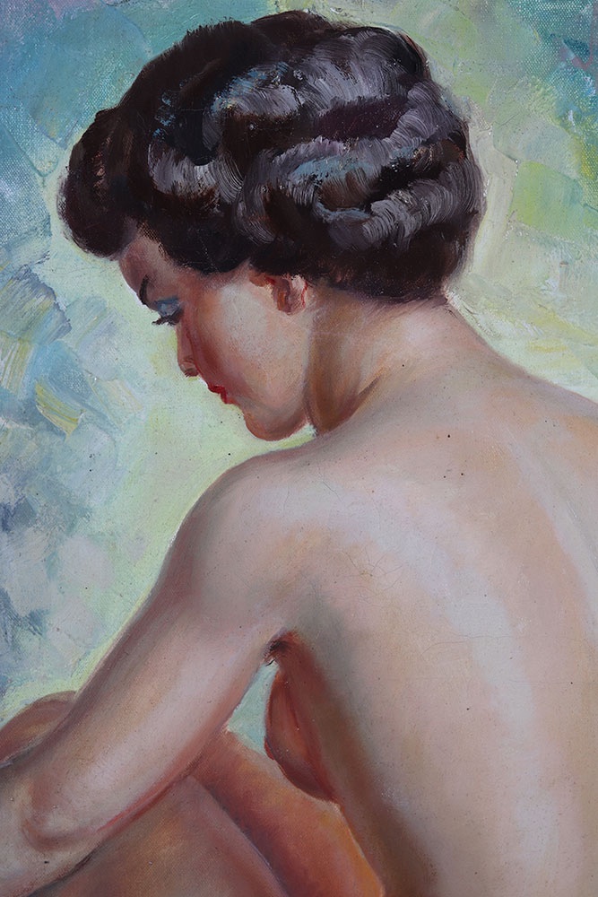 Albert GENTA 1901/1989, Nue féminin, 72 cm, huile sur toile -photo-2